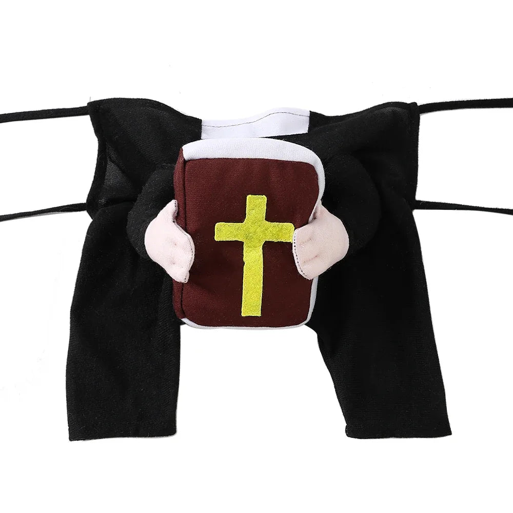 Funny Halloween Dog Cosplay Clothes Christ Jesus Dress Up Party Costume for Small Medium Dogs Cats Yorkies Chihuahua Pet Outfits