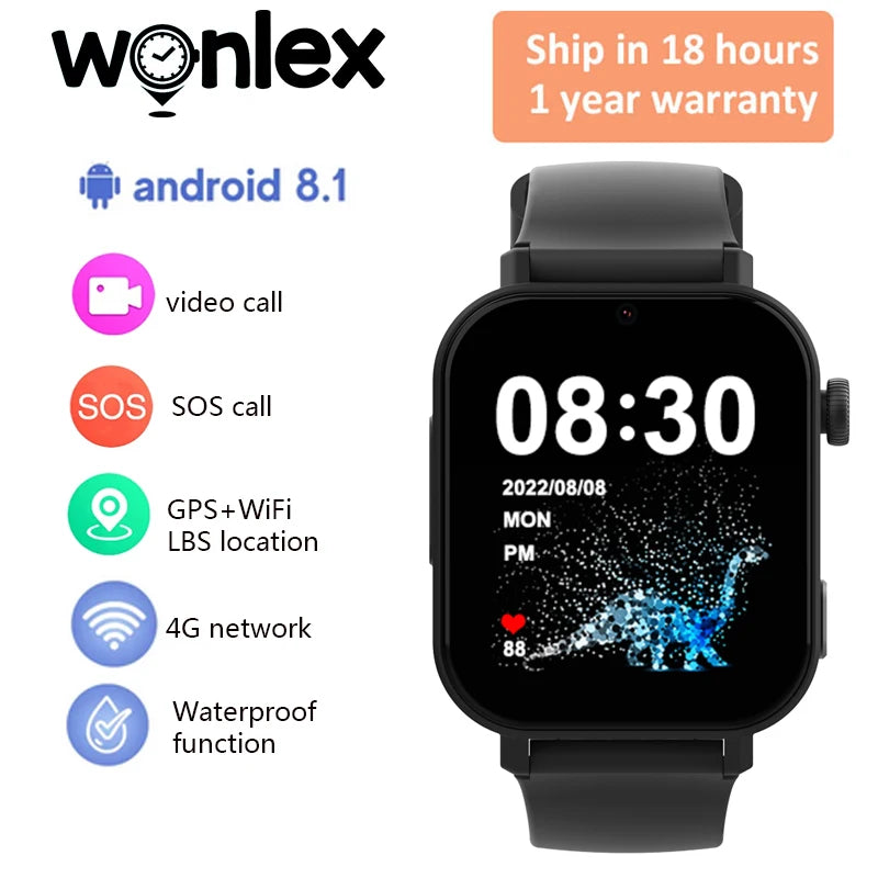 Wonlex KT36 4G Kids Smart Watch GPS WiFi Tracker – SOS Alert Video Call Google Play for Children 2025 - I YAN