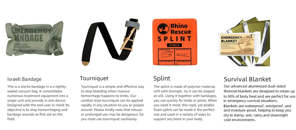 First Aid Survival Kit IFAK Pouch Supplied Camping Kit with 20 EMT Items For Emergency Outdoors