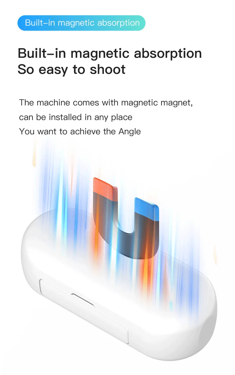 2025 Magnetic 4K POV Cam Small Sports Recorder Helmet Bike Mount Mini Cam Wireless Mic Ultra Portable DV Vlog  Action Recording