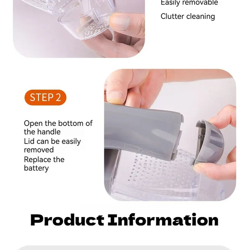 Portable I YAN cat and dog hair vacuum cleaner with electric massage and dual-purpose grooming tools for pet hair removal.