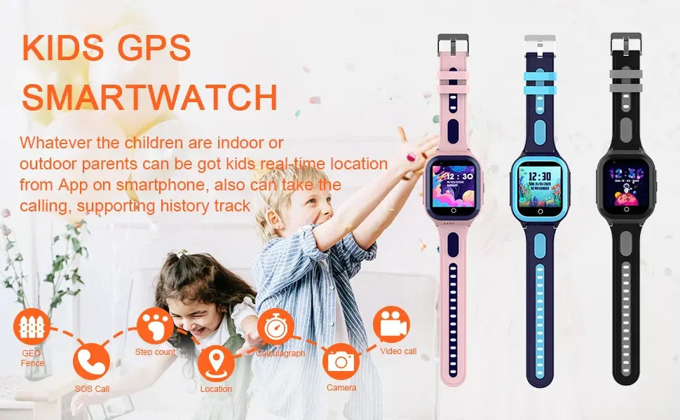 Wonlex KT24S 4G Kids Smart Watch GPS WiFi LBS Tracker – Video Camera Voice Chat GEO Fence for Children - I YAN