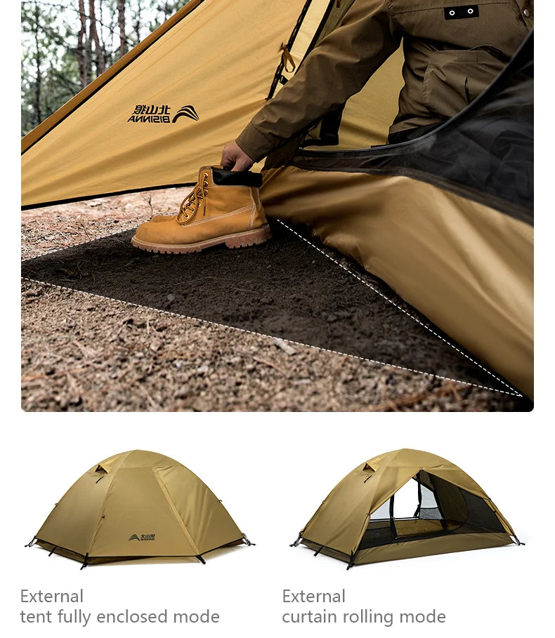 BISINNA Camping Tent 2 Persons Portable Waterproof Backpacking Tent Double-layer Outdoor Hiking Travel Camping Equipment