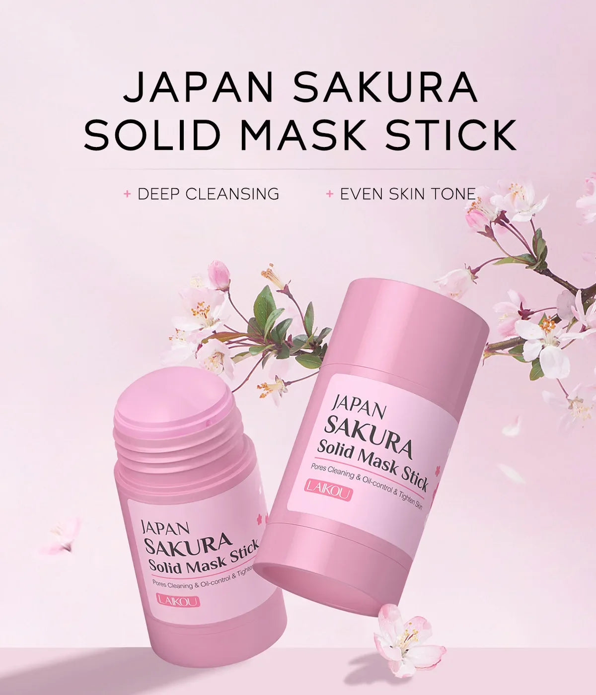 Sakura Cleansing Face Mask Stick 40g– Pore Cleaner, Blackhead Removal, Oil Control, and Skin Moisturizer