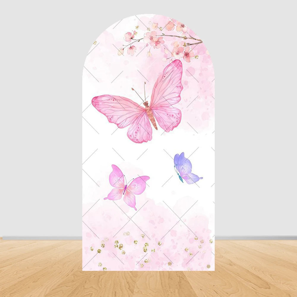 Fairy Arch Photography Backdrop Cover Girls Birthday Baby Shower Floral Butterfly Arched Background Party Decor Photo Studio