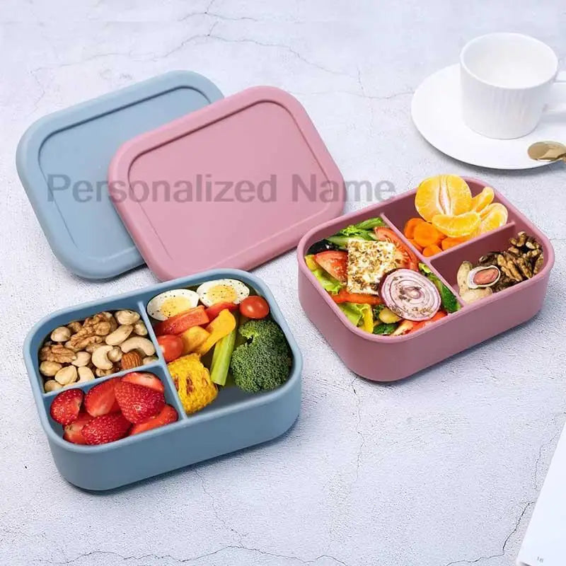 Silicone Lunch Box with 3 Compartments – Leakproof BPA Free Bento Box - I YAN