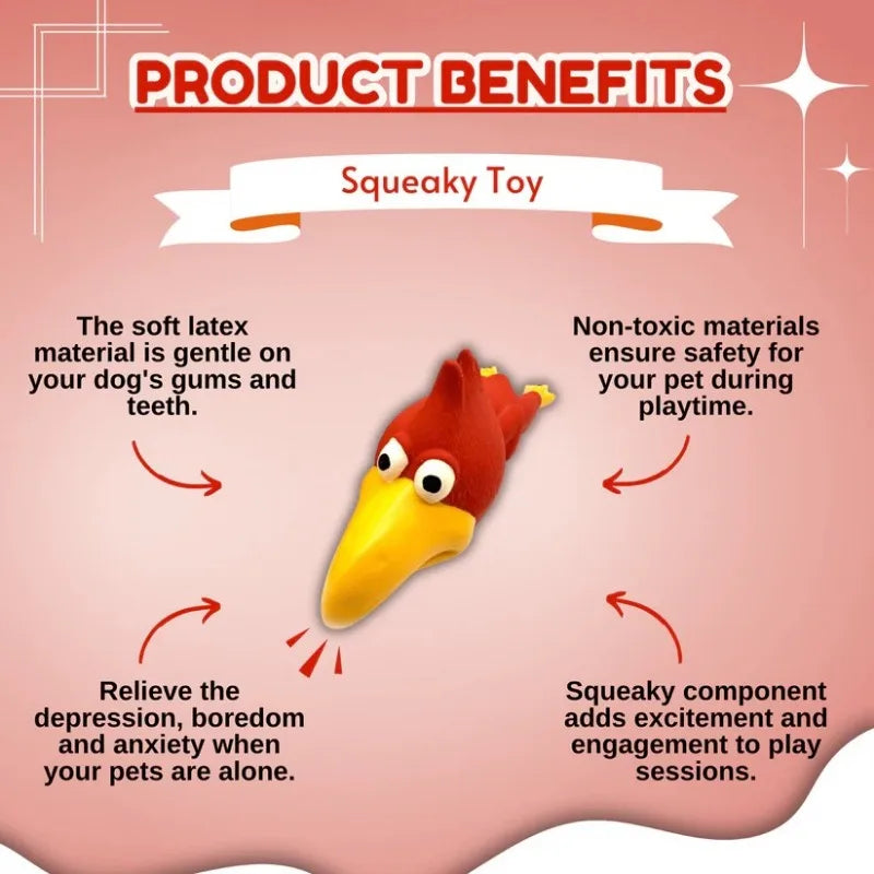 Dog Toys Make a Sound Cooing Chicken Dog Toy - Durable Latex Chew For Small To Medium Breeds Interactive Play & Dental Health