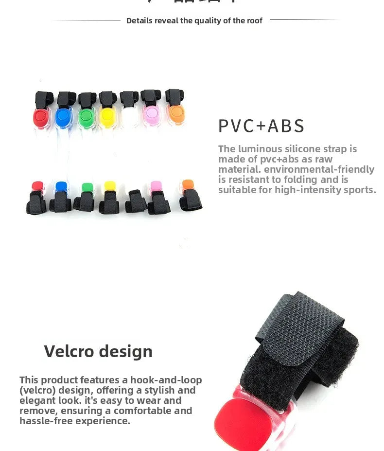 Water-resistant I YAN dog safety collar with multicolor pendants and LED light strip, ideal for night outdoor visibility