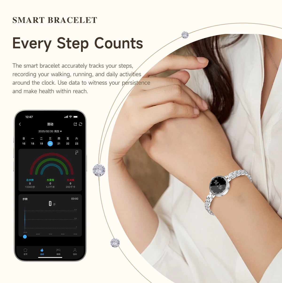 Fashionable Ladies Smart Watch Health Monitoring Female Wristwatch Outdoor Sports Fitness Tracker Bracelet Women L6 Smartwatch