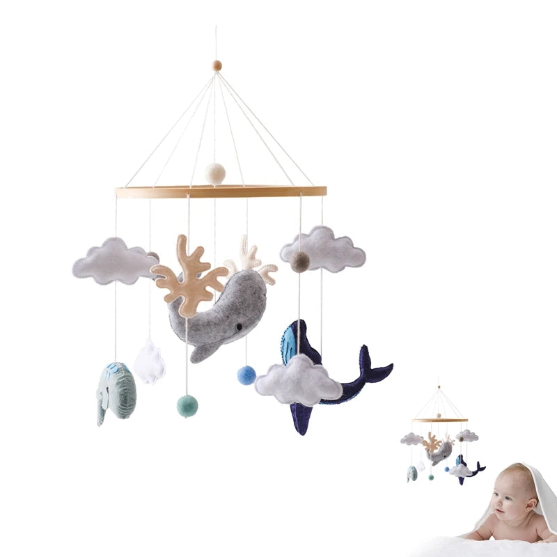 Crochet Stars Baby Crib Mobile – Wooden Bed Bell Hanging Toy for Newborns 0-12M - I YAN