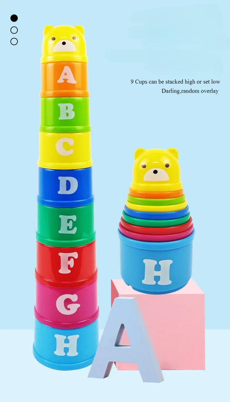 I YAN Kid Brain Response Battle Fold Cup, hand speed game for children, featuring colorful stacking and puzzle elements for early education.