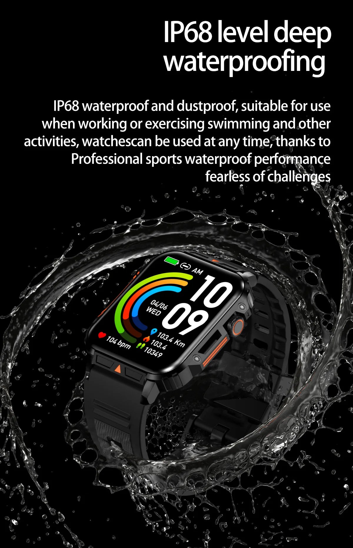 Military Men Smart Watch Health Monitor Wireless Call Smartwatch Fitness IP68 Waterproof Sports Watches for Women Android 2025