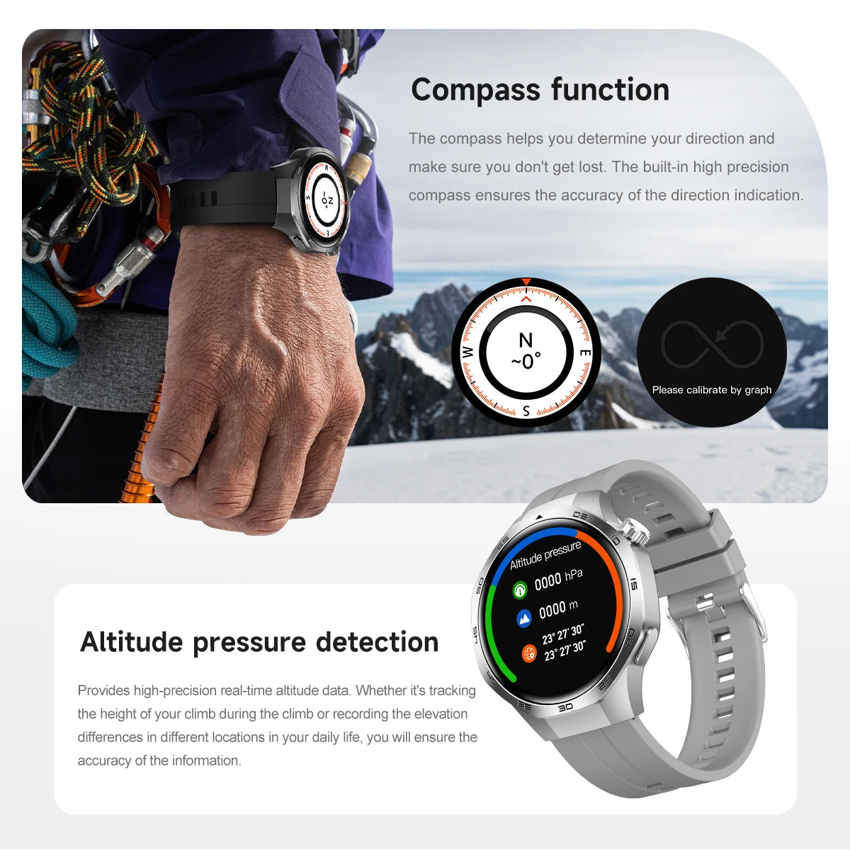 Watch 5 Pro GPS Track Compass Smart Watch Men 360*360 AMOLED Screen NFC BT Call Waterproof Health Monitor Man Smartwatches