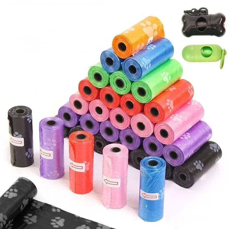 I YAN dog poop bags refill roll for outdoor pet waste cleanup, ideal for walking and travel, with biodegradable, leak-proof design
