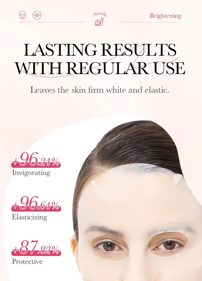 5/10 PCS Korean Snail Mucin Sheet Mask Hydrating Repair Brightening Anti-Aging Wrinkle Moisturizing Gel Face Mask for All Skin