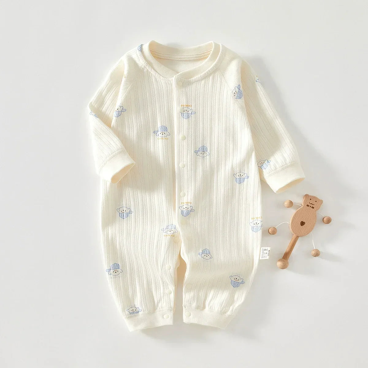 Baby Cartoon Long Sleeve Romper – 100% Cotton Unisex Bodysuit for Newborns & Toddlers (0–24 Months) - I YAN