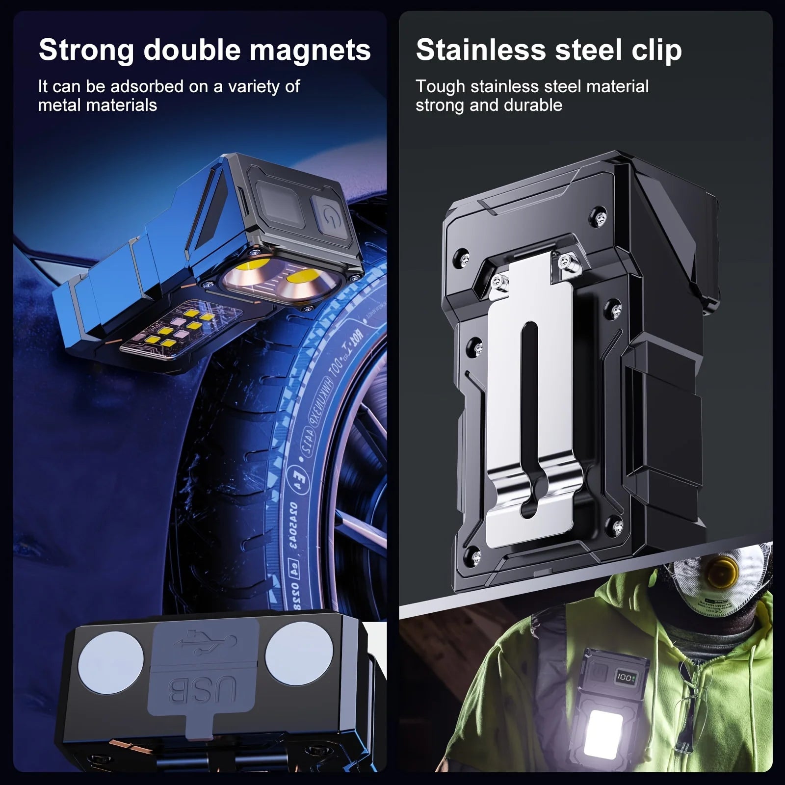 Tactical Edc Flashlight Light Portable Multifunctional Torch USB Rechargeable Outdoor Camping Emergency Light Fishing Lanter