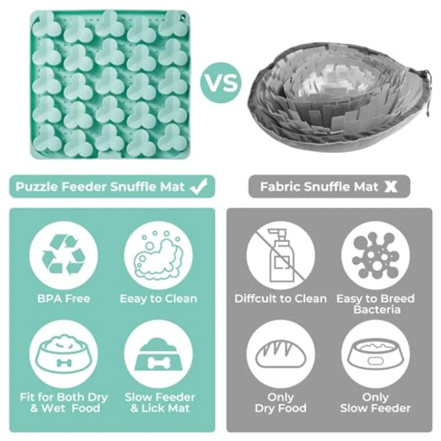 I YAN silicone snuffle mat for dogs, puzzle lick mat to slow down eating, suitable for large and medium breed dogs.