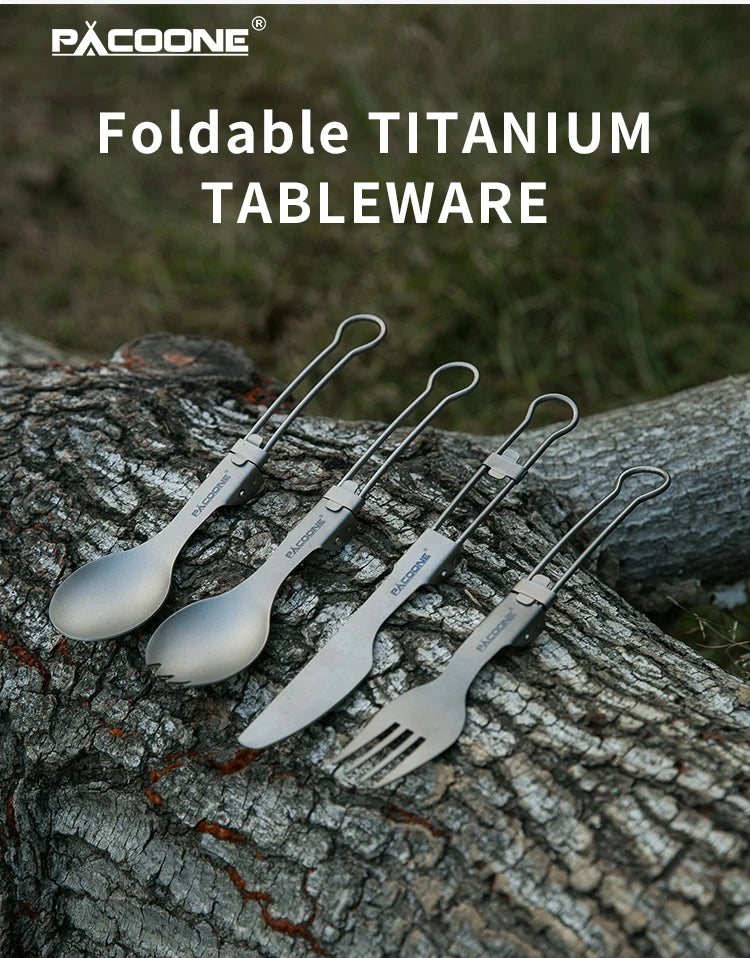 Camping Titanium Spork Spoon Outdoor Lightweight Fork Tableware Portable Picnic Hiking Travelling Ultralight Dinnerware