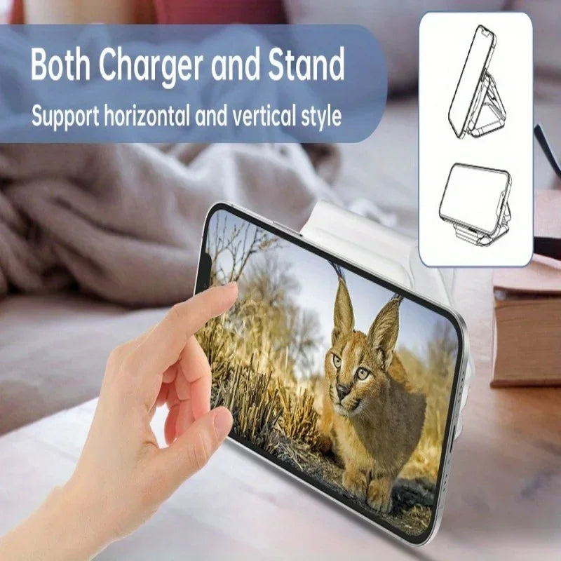 3 in 1 Portable Magnetic Wireless Charger Fast Charging Dock Station Foldable Stand Trip Charger For iPhone Apple Watch AirPods