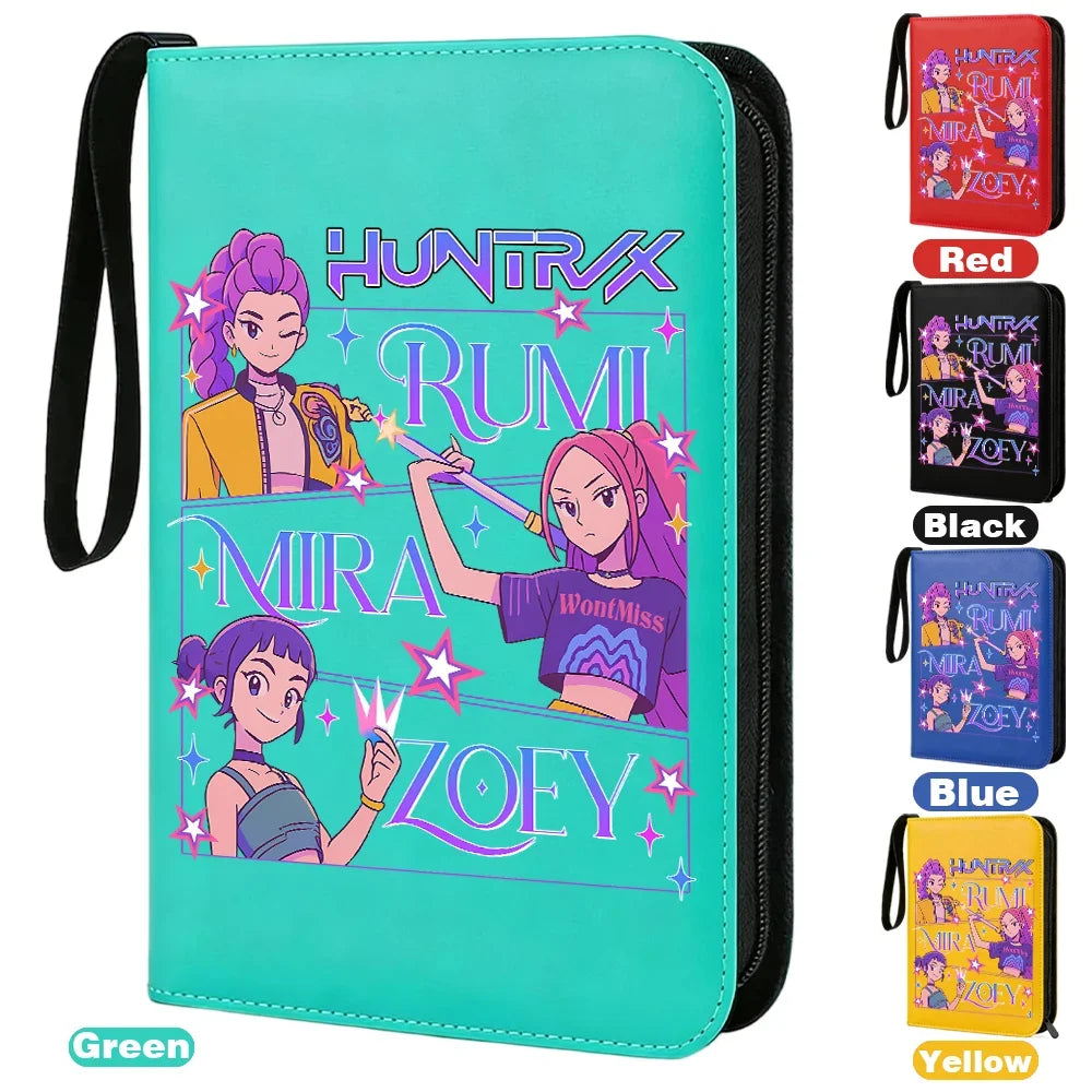 I YAN Demon Hunters card album binder with 400 pockets, PU zipper holder for stationery and collectible card storage.
