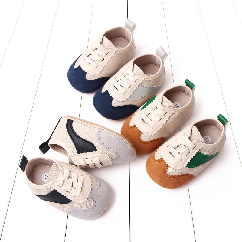 Baby Step Front Shoes Soft-bottom Anti-slip Shoes for Newborns Aged 0-12 Months Classic Children's Canvas Shoes BC2292