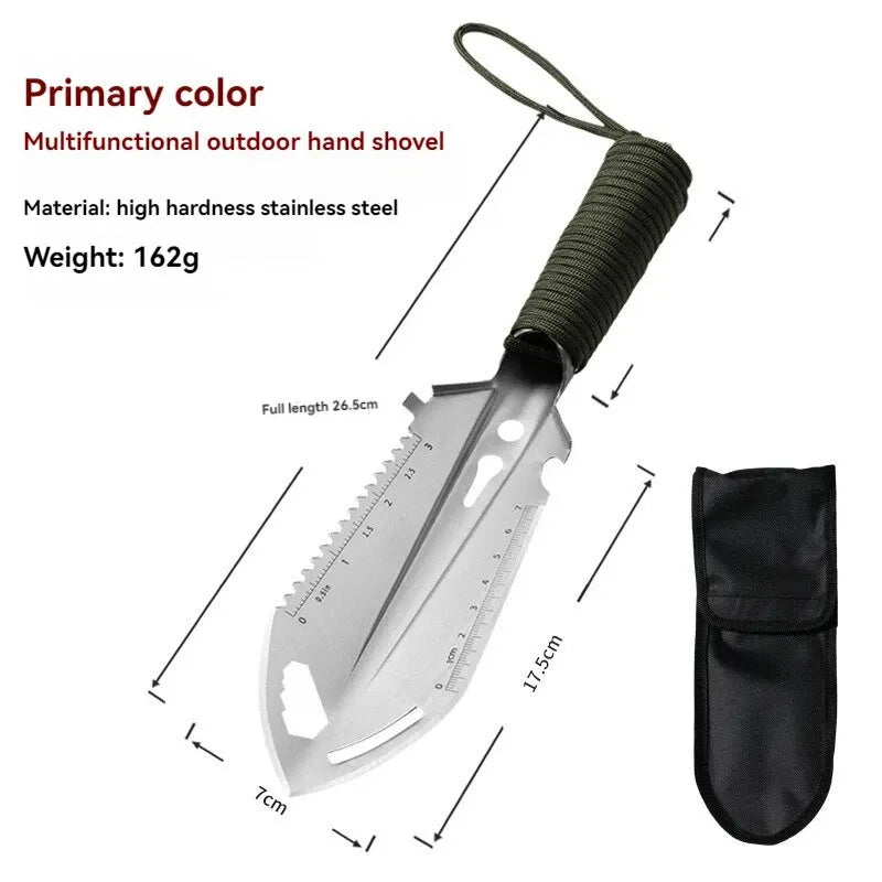 NEW Camping Portable Engineer Shovel, Field Survival Tools, Outdoor Stainless Steel Multi-functional Small Tactical Hand Shovel