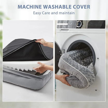 Orthopedic large dog bed by I YAN with waterproof sofa design, washable cover, non-slip bottom, L-shape support for comfort.