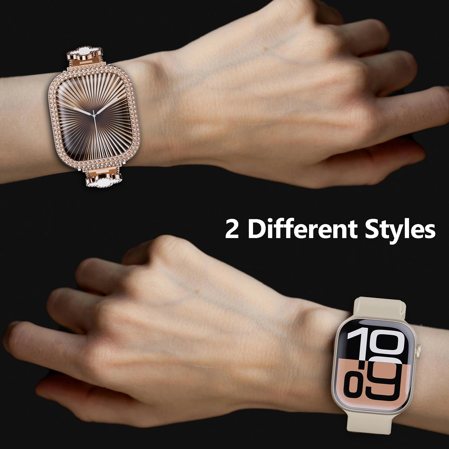 Women's Luxury Rhinestone Smartwatch | 2.04" AMOLED, Bluetooth Calling, Fitness Tracker - I YAN