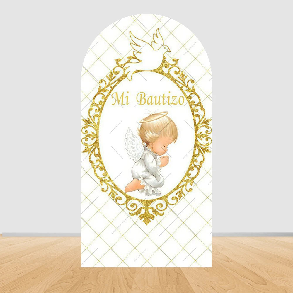 Mi Primera Comunión Arch Backdrop Boys Girls Baptism Flower God Bless Holy Cross Dove Baby Shower Christening Party Background
