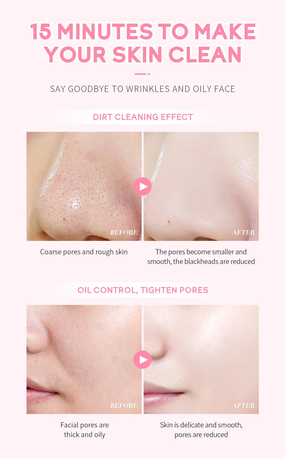 LAIKOU Sakura Clay Mask 25g/90g Deep Cleansing Oil Control Blackhead Removal Moisturizing Brightening Facial Skin Care