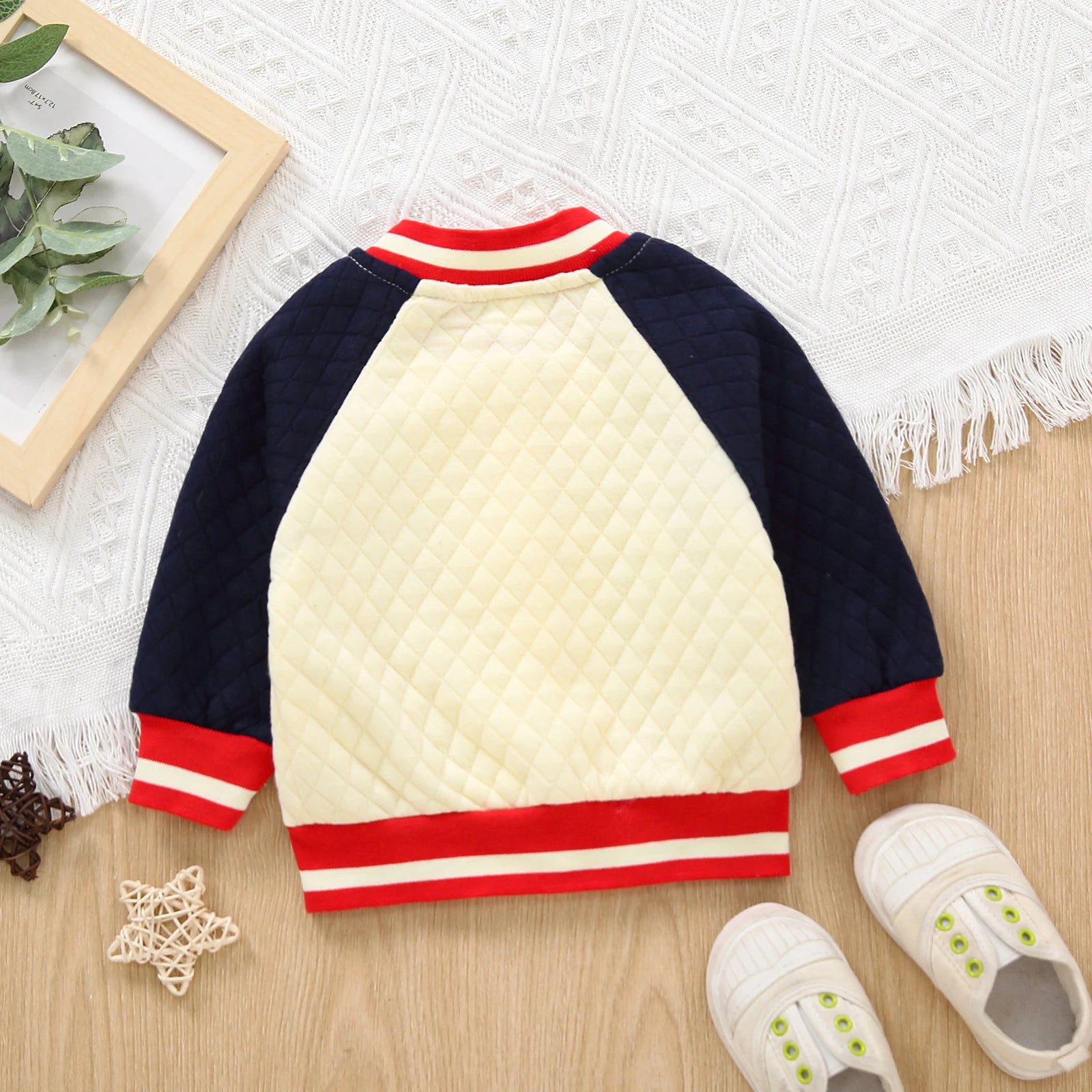 Unisex Baby Elephant (Lion) Print Baseball Jacket Autumn Winter Outerwear for Toddlers Boys Girls Soft Cotton Padded Coat