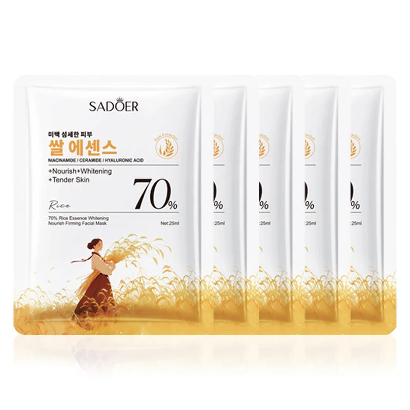 SADOER White Rice Whitening Facial Masks Moisturizing Anti Wrinkles Anti-Aging Hydrating Face Mask Korean Skin Care Cosmetics