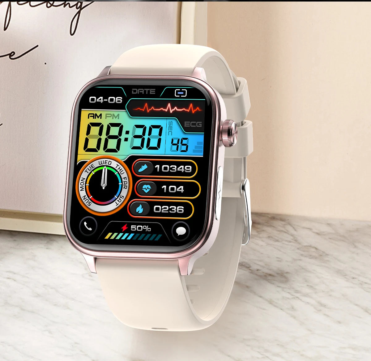 2026 New Blood lipids Uric Acid testing Smart Watch Men ECG+PPG Blood Pressure blood oxygen Bluetooth Call Health smartwatch iOS