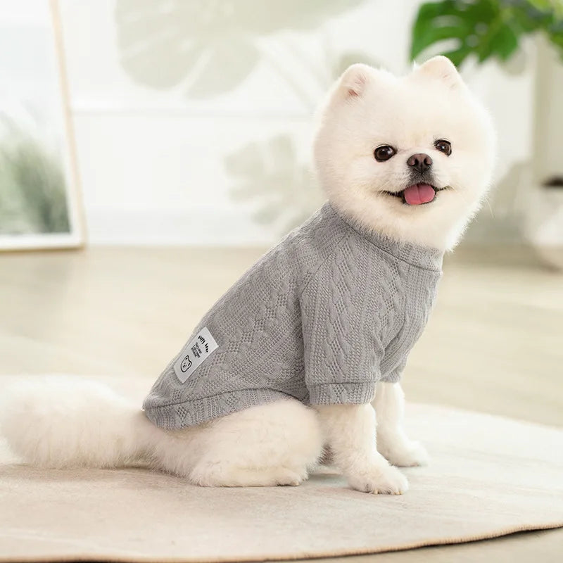 Solid Cozy Cat & Small Medium Dog Knit Sweaters - Warm Autumn Winter Pet Wear - Factory Direct Wholesale