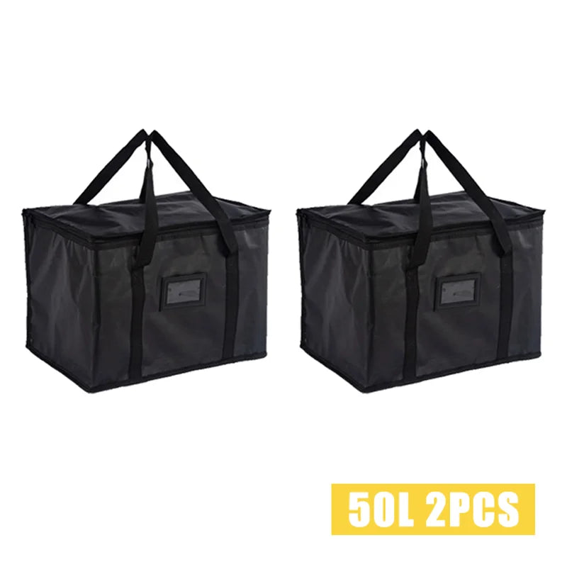70L Insulated Thermal Cooler Bag Insulation To Keep Cold Large Capacity Portable Lunch Bag Zip Picnic Camping Tin Foil Food Bag