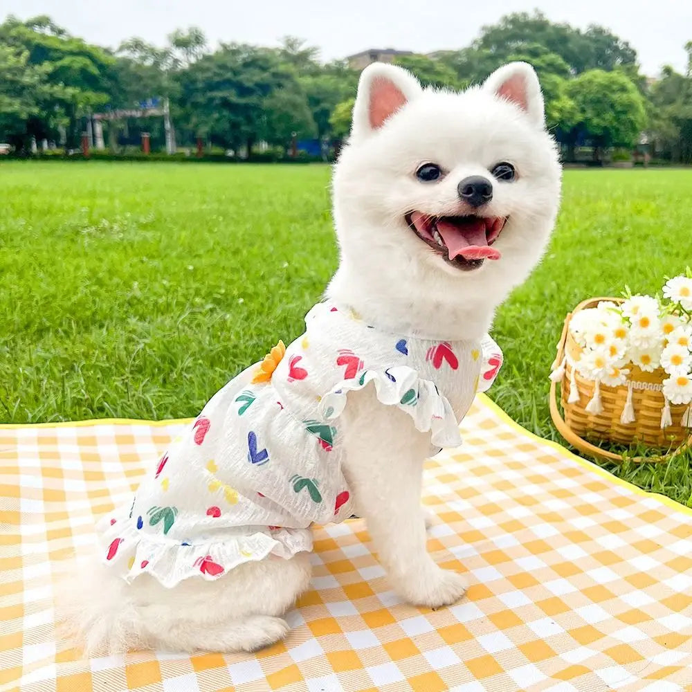 Fashion Dot Pet Dog Dress Sleeveless Summer Clothes Cat Princess Dresses Slim Style Pet Clothes Chihuahua Bichon French Bulldog
