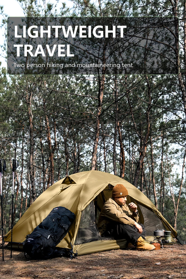 BISINNA Camping Tent 2 Persons Portable Waterproof Backpacking Tent Double-layer Outdoor Hiking Travel Camping Equipment