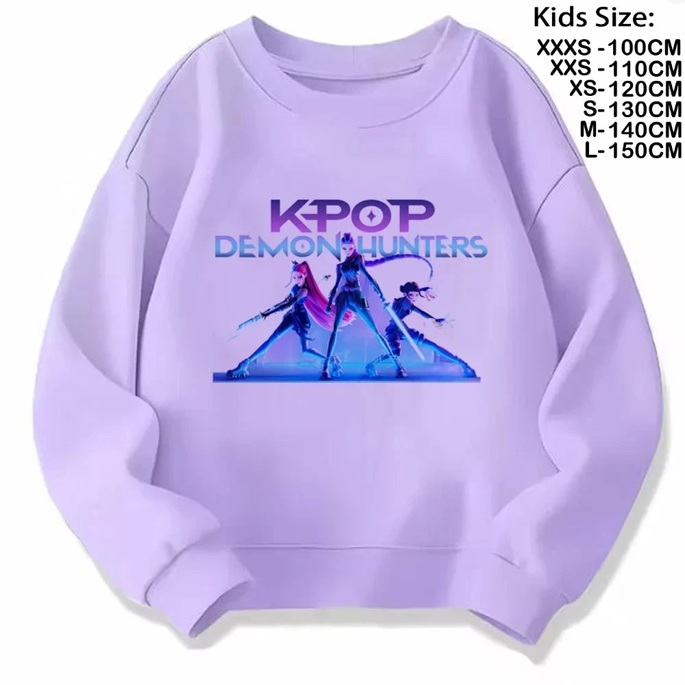 Movie Fans Gift Hoodie Girls Kids Huntrix Kpop Demon Hunters Children's Sweatshirt Cute Tiger Harajuku Hoody for Boys Girls