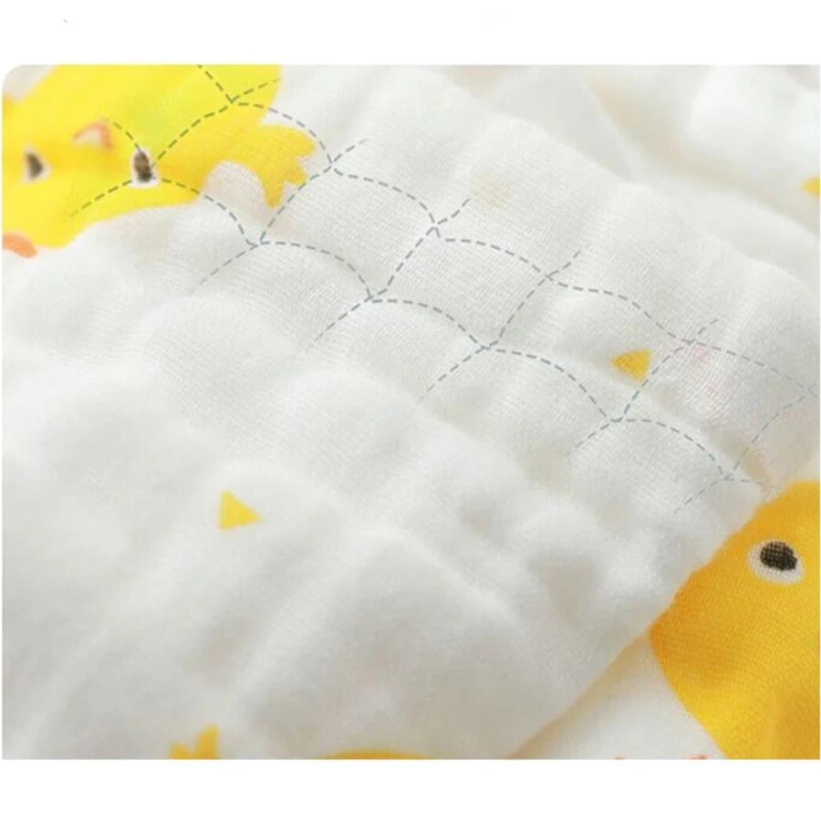 Baby Bath Towel Newborn Bathrobe 4-Layer Pure Cotton Gauze – Soft Swaddle Blanket & Washcloth for Boys & Girls - I YAN