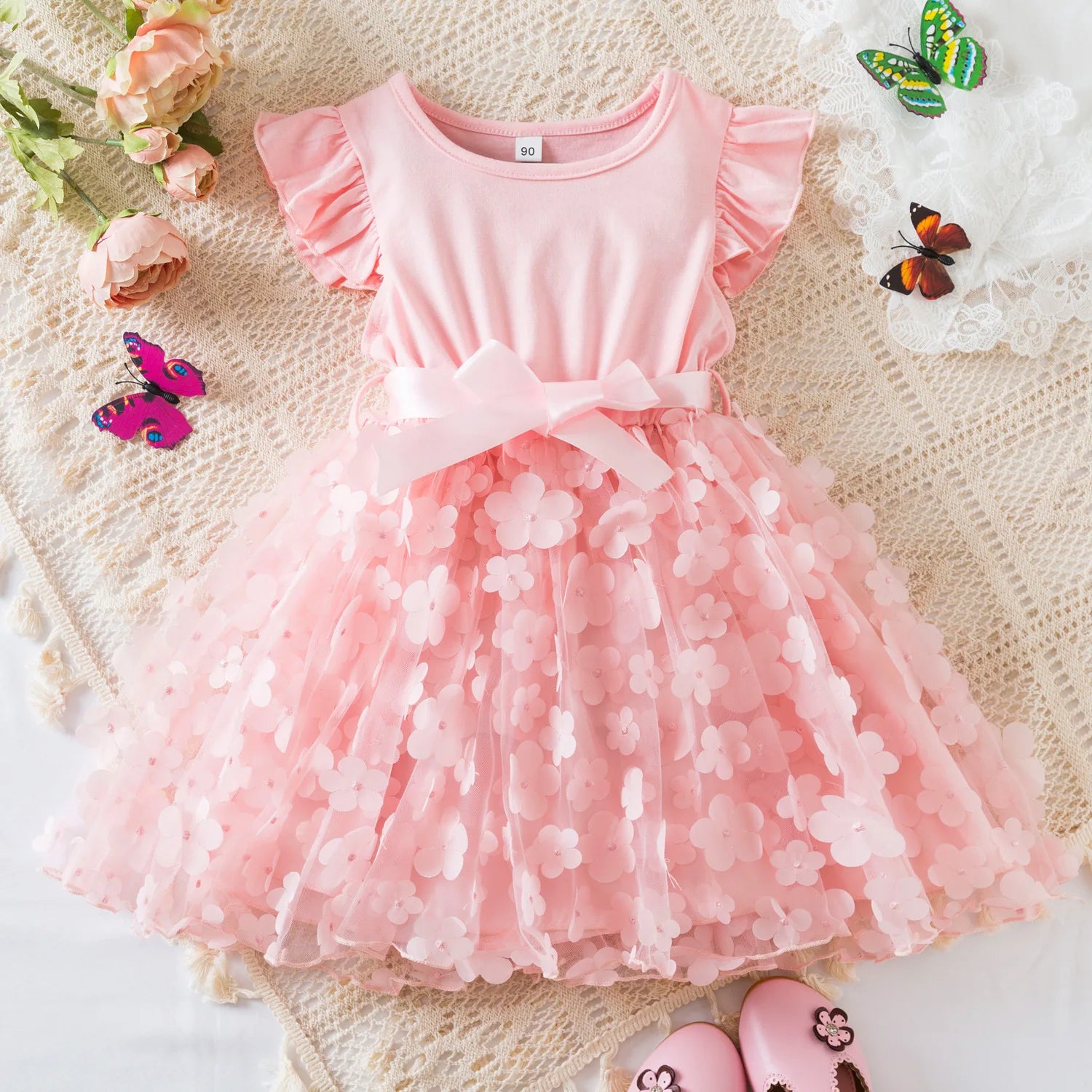 K-Pop Hunters Zoey Mira Rumi Summer Dress for Girls 2-6Y Bow Tutu Butterfly Kid's Princess Dress Elegant Wedding Party Dress