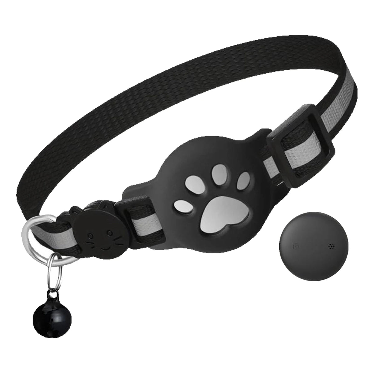 Waterproof I YAN Cat Tracker Collar with bell, electronic pet locator for iOS and Android, helps prevent pets from getting lost.