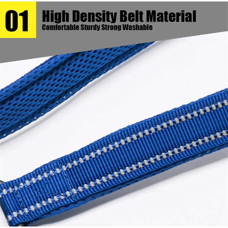 Reflective nylon pet leash by I YAN for large dogs and cats, padded and 200cm long, with colorful options for walking and training.