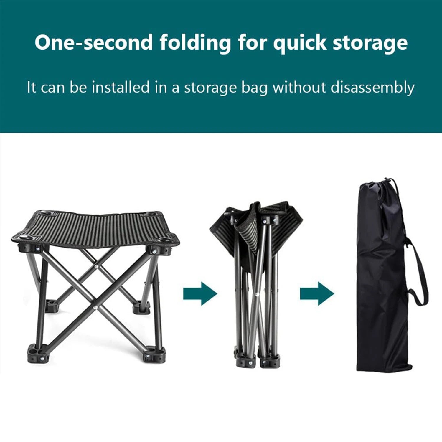 Folding Camping Footrest & Stool Portable Outdoor Seat with Side Pockets & Carrying Case for Picnic,Beach,Fishing,Hiking,Travel