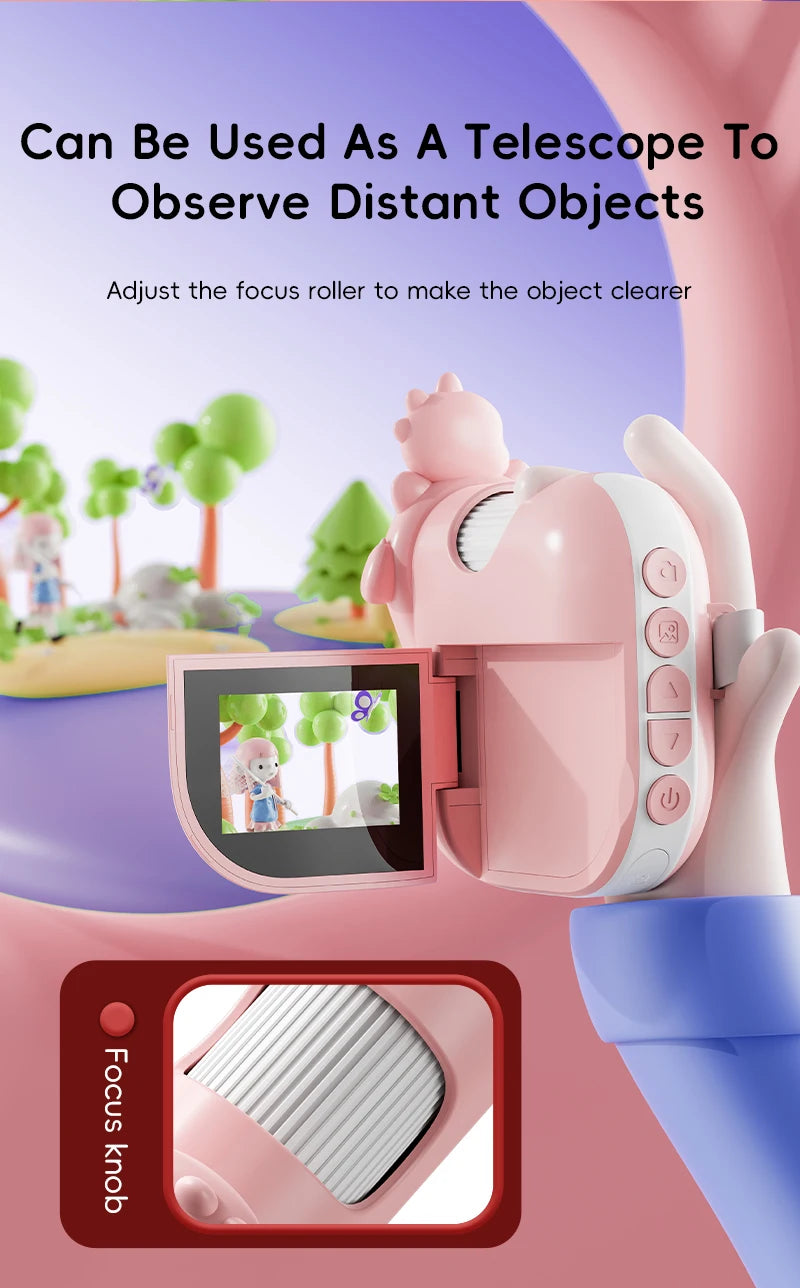 Kids Microscope 8 LED Light 1000x Magnifying Handheld Digital Microscope Adjustable Focus Telescope for Christmas Birthday Gift