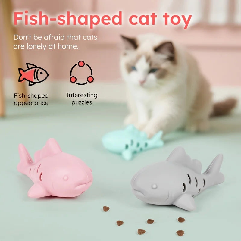 Durable I YAN interactive cat and dog toy with hiding food compartment and teeth grinding features for small pets.