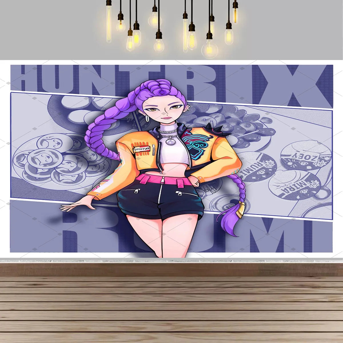 Kpop Theme Girl's Birthday Party Decoration Backdrop Pink Demons Birthday Party Supplies Decor Banner Baby Baptism Gift