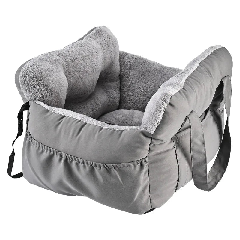 I YAN dog car seat with safety belt, non-slip travel carrier designed for small dogs, providing secure and comfortable transport.