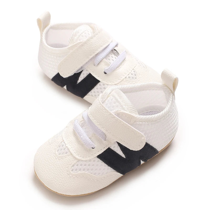 0-18 Months Baby Classic Sneakers - Letters Splicing Design, Non-Slip First Walkers, Comfortable Casual Shoes for Infants & Tod
