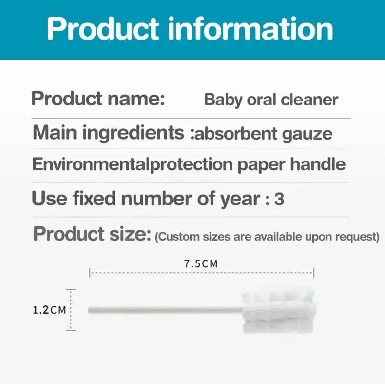 30/60/90pcs Disposable Baby Tongue Clean Stick Baby Oral Cleaner Gauze Glue-free Forged Baby Oral Tongue Cleaner for Babies